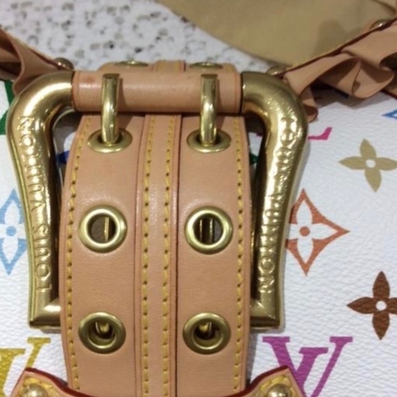 White Multicolor Canvas Monogram Bag - Picture 11 of 11